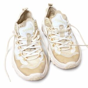 SOREL Kinetic Sporty Chic Sneakers Cream Athleisure Neutral Aesthetic Size 7.5